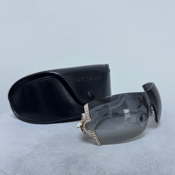 Bvlgari Black Bejeweled Sunglasses with Case